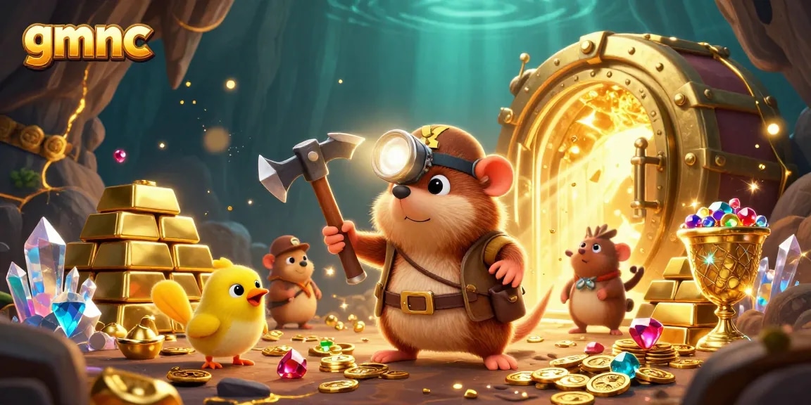 Engage in thrilling adventures with gmnc featuring a treasure hunter mole and glimmering gems.