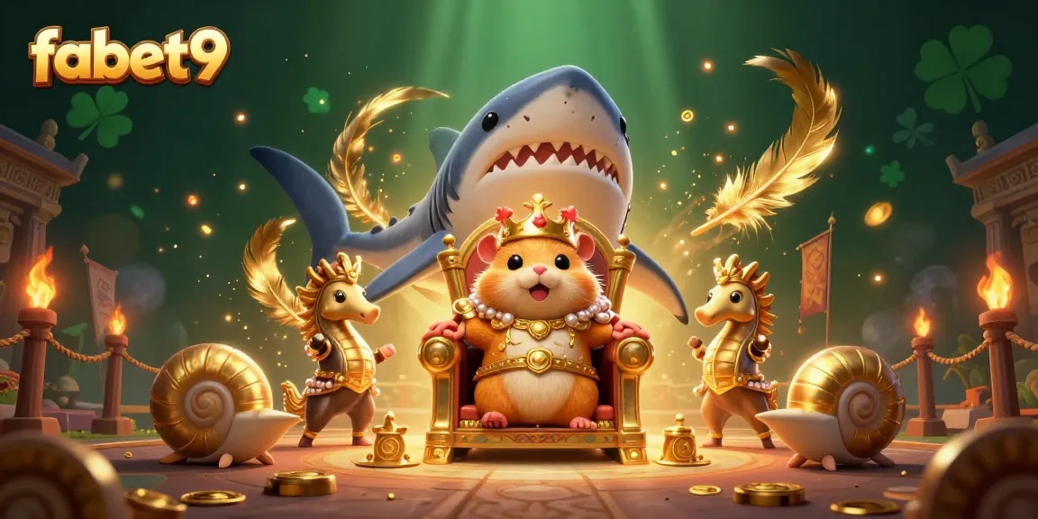 Play at fabet9 with excitement as the golden hamster king rules over a casino-themed kingdom.