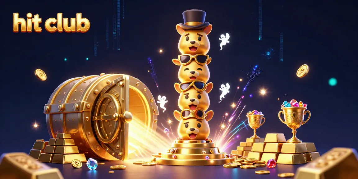 Experience the excitement of hit club with animated casino elements and vibrant treasures.