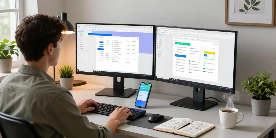 WPS Download interface displayed on a dual monitor setup in a modern home office.
