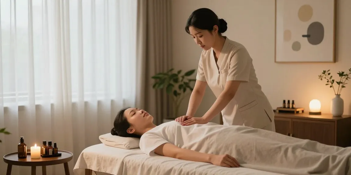 일산출장마사지 session in a calming home environment with professional therapist.