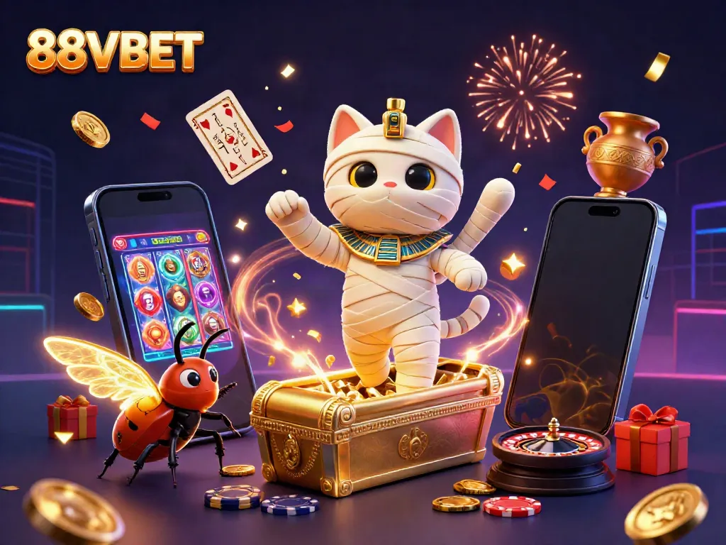 Engage with thrilling casino adventures at 88VBET, featuring vibrant characters and bold gaming elements.