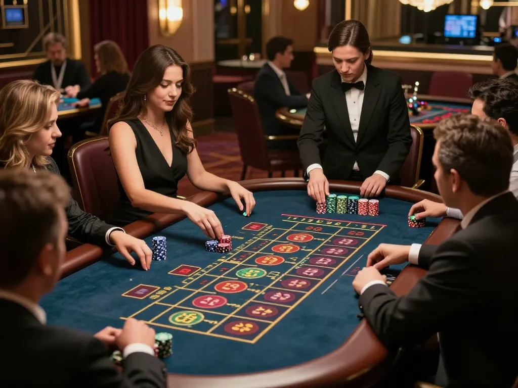 Experience the thrill of live dealer games at 79, with players engaged in vibrant gameplay.