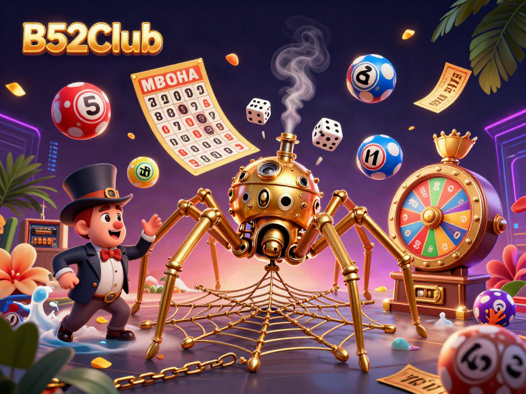 Experience B52Club's colorful games with a vibrant 3D casino scene full of excitement.