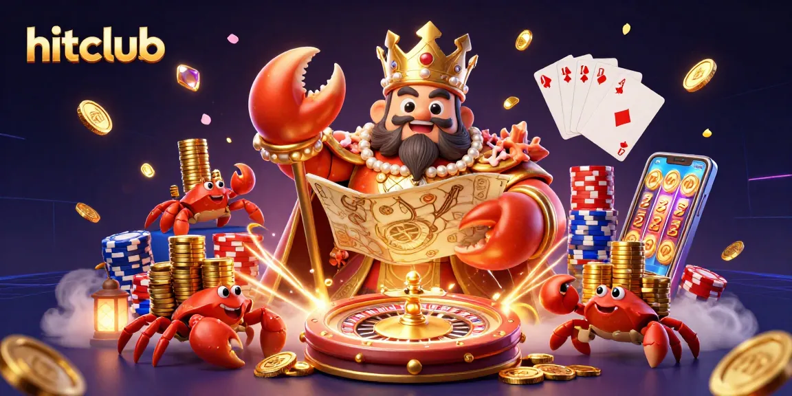 Join hitclub as the golden crab emperor commands treasure amidst a vibrant online gaming scene.