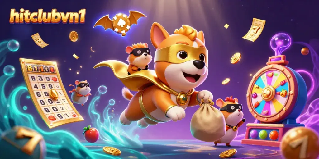 Experience thrilling wins with hitclubvn1 in a dynamic casino world featuring vibrant characters.