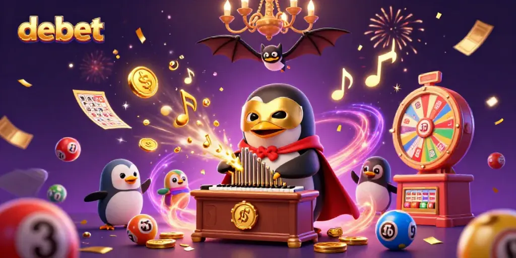 Experience the thrill of debet casino with a lively scene of games and celebration.