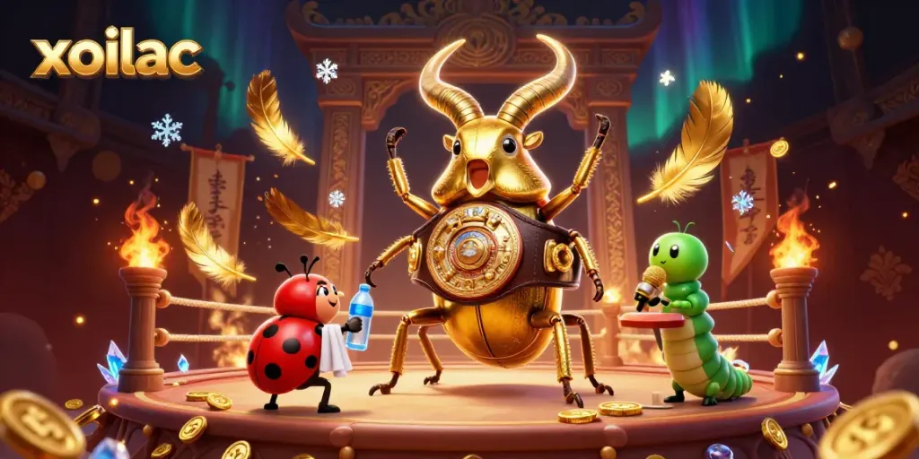 Engage in thrilling casino gameplay with xoilac's dynamic combatants in a glamorous arena.