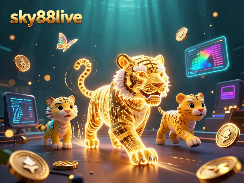 Experience thrilling gameplay at sky88live with neon elements and dynamic casino visuals.