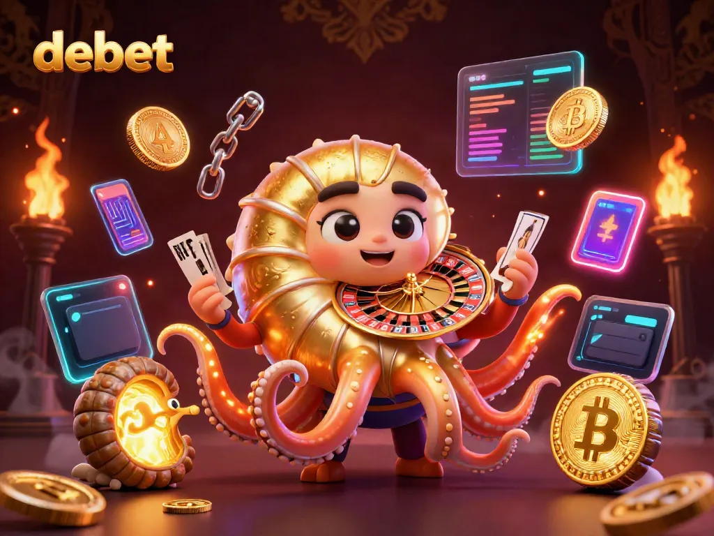 Experience the vibrant energy of the Debet casino world with a 3D cartoon nautilus roulette wheel.
