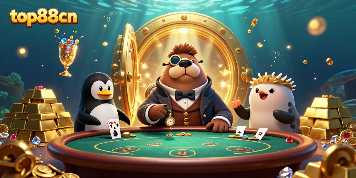Experience thrilling action with top88cn at an underwater poker game featuring colorful characters.