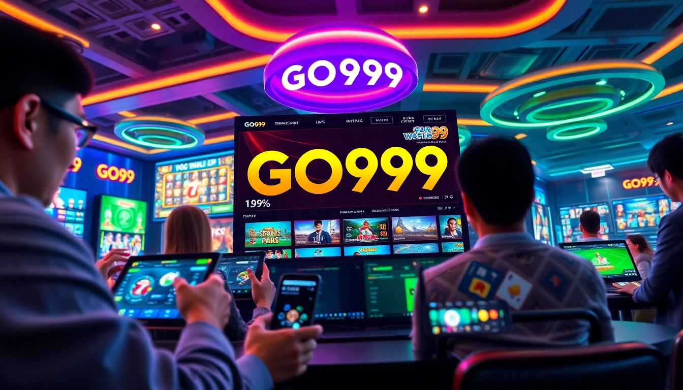 Exciting GO99 gaming experience with players enjoying online casino games on modern devices.
