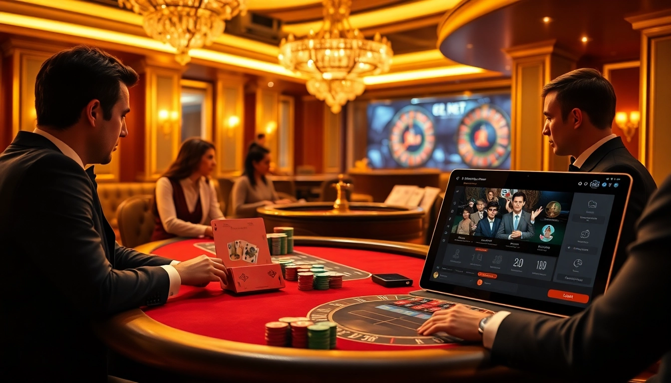 Experience high-stakes poker at E2bet with dynamic gameplay and vibrant chips in a luxurious casino setting.