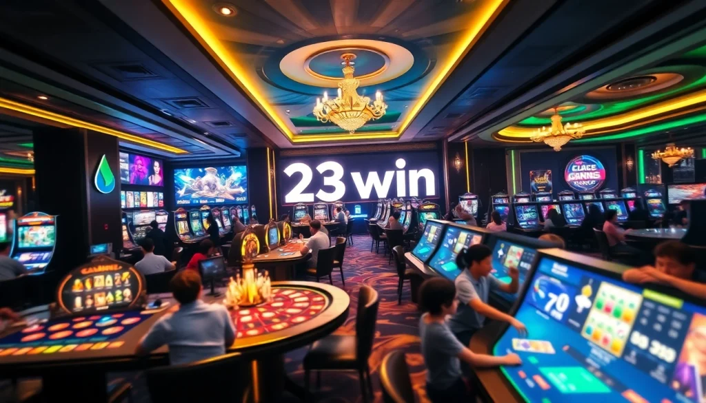 Experience the thrilling gaming atmosphere of 23win online casino with vibrant visuals and interactive gameplay.