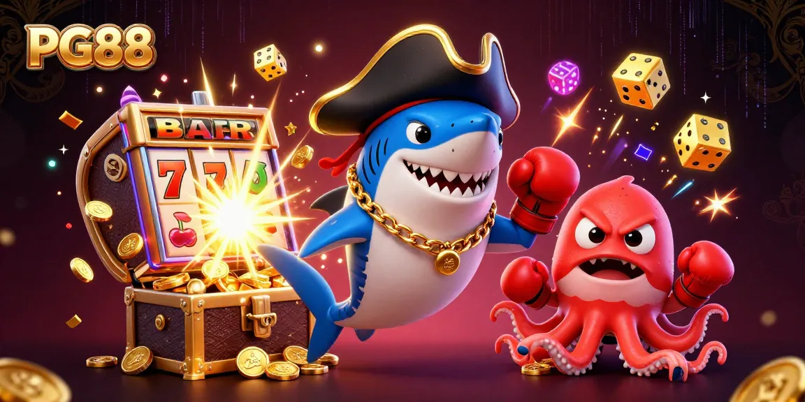 Experience thrilling PG88 jackpots with a vibrant casino scene featuring playful characters and dynamic elements.