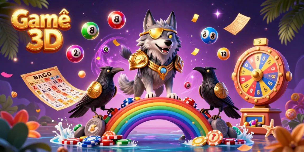 Engage with Game bài 3D through a magical casino scene with Odin and his ravens amidst vibrant gaming elements.