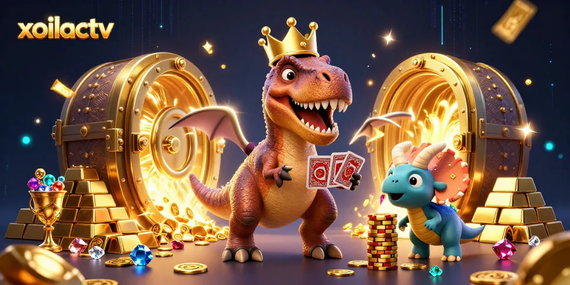 Xoilactv enhances gaming excitement with dynamic characters showcasing a vibrant casino scene.