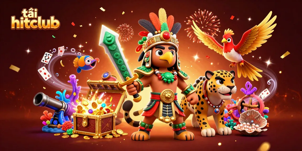 Experience the thrill of tải hitclub with vibrant casino action featuring animated warriors and shimmering treasures.