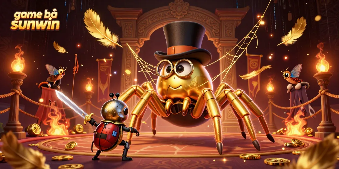 Play stylish game bài sunwin with bold characters amidst luxury casino elements.
