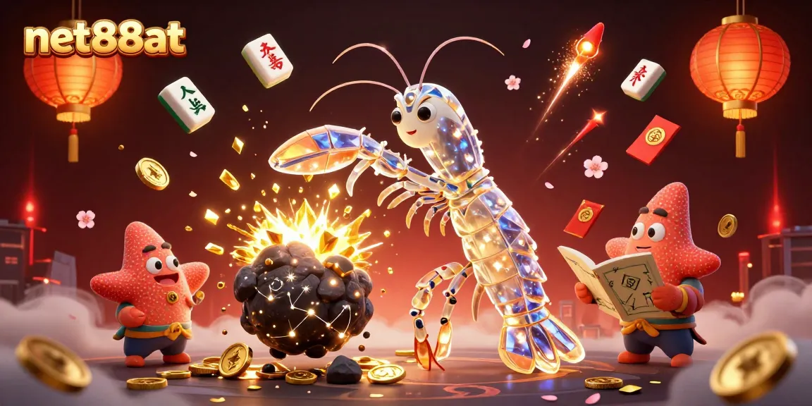 Experience the excitement of net88at with a vibrant 3D scene showcasing thrilling casino elements and characters.