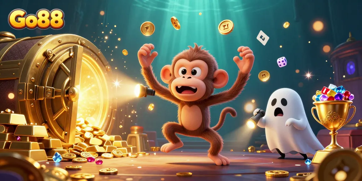 Engage in thrilling battles as Go88's playful characters bring casino magic alive with gold treasures.
