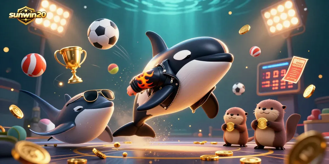 Engage with sunwin20's dynamic gaming world featuring a thrilling underwater scene with playful characters.
